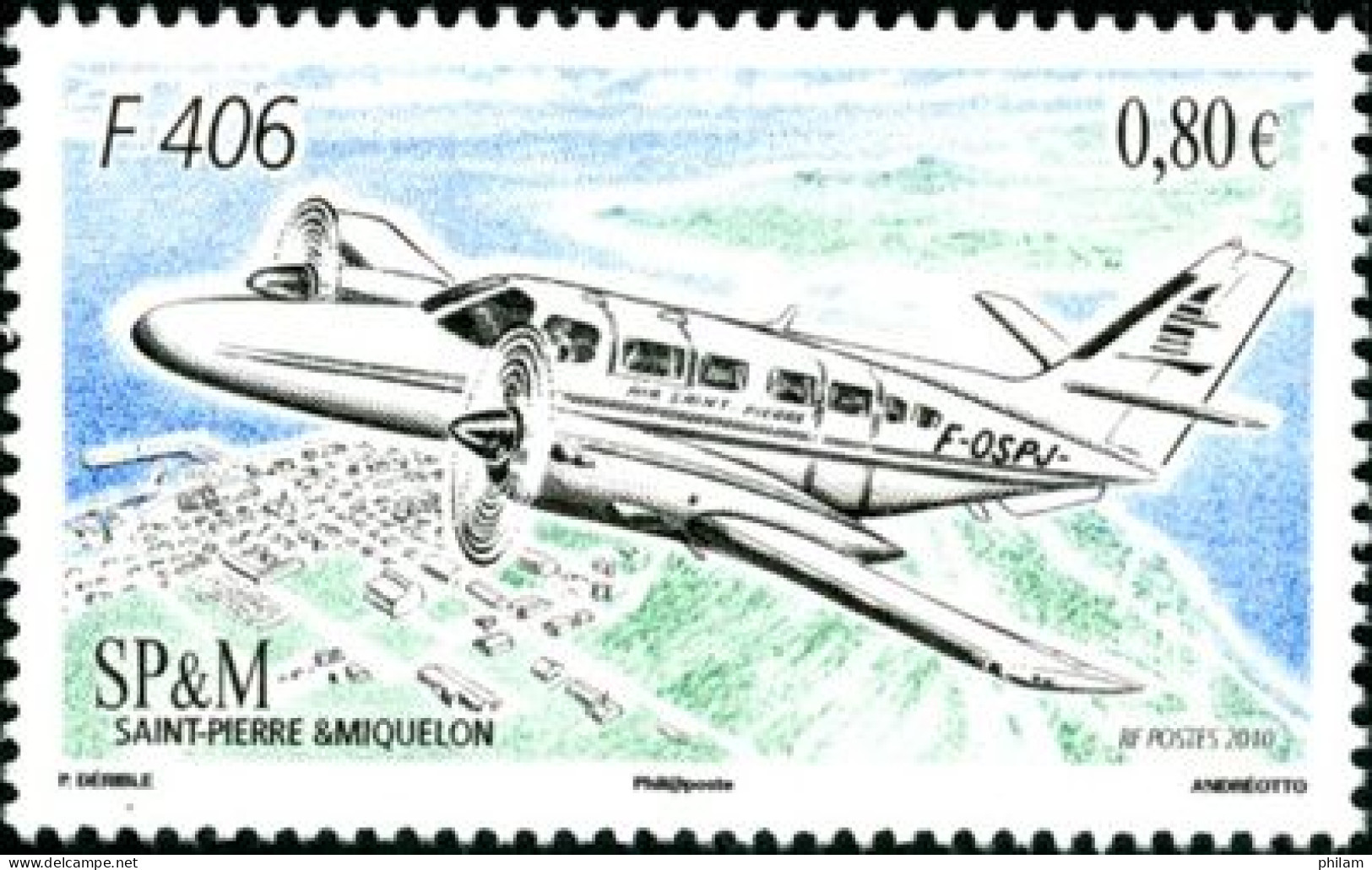 SAINT-PIERRE-ET-MIQUELON 2010 - Avions - Le F 406 - 1 V. - Unused Stamps