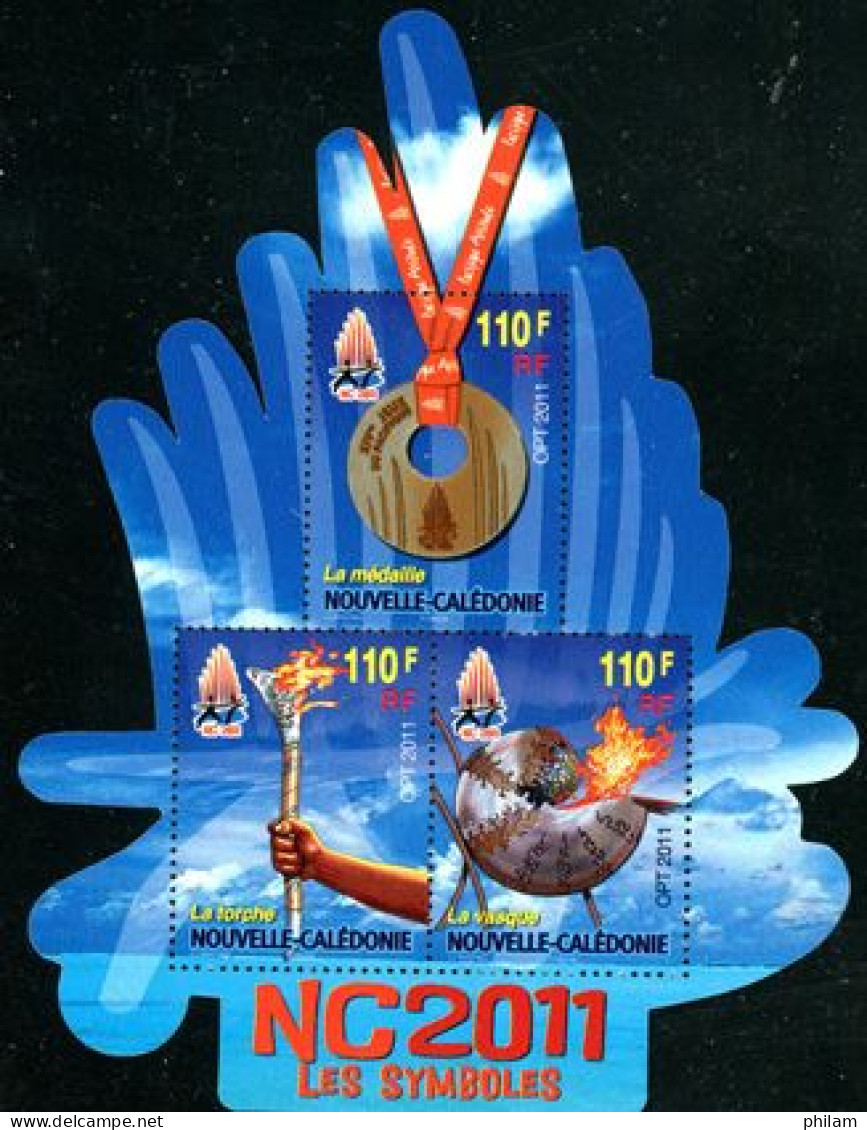 NOUVELLE CALEDONIE 2011 - Symboles Des Jeux Du Pacifique  - 1 V. - Blocs-feuillets