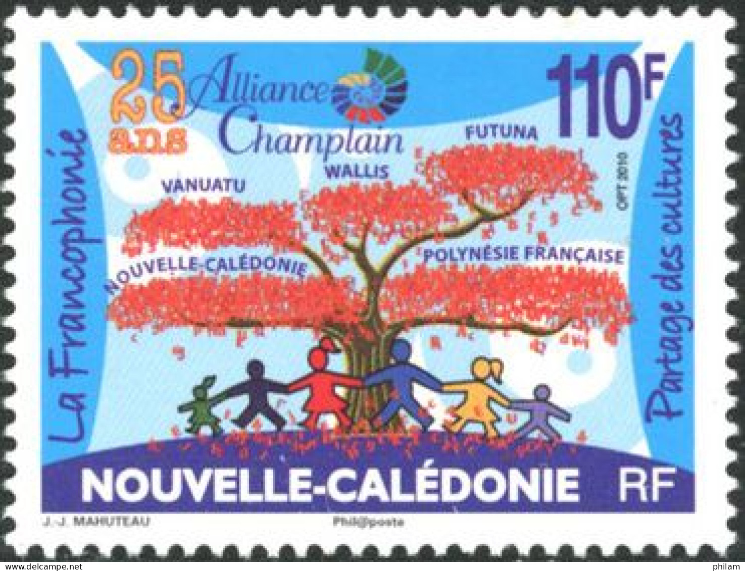 NOUVELLE CALEDONIE 2010 - Alliance Champlain - La Francophonie - 1 V. - Neufs