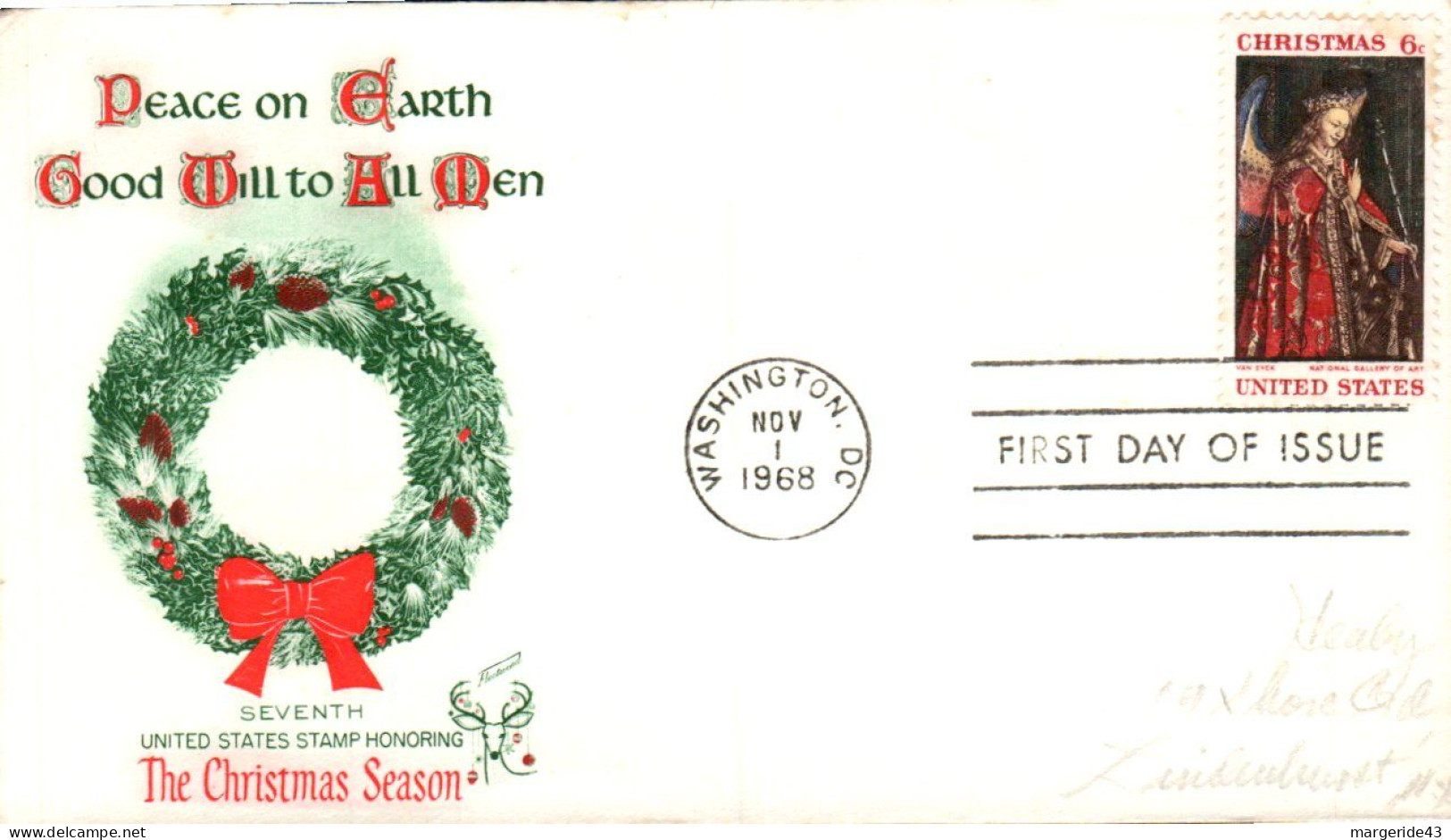 USA ETATS UNIS FDC 1968 NOEL - 1961-1970