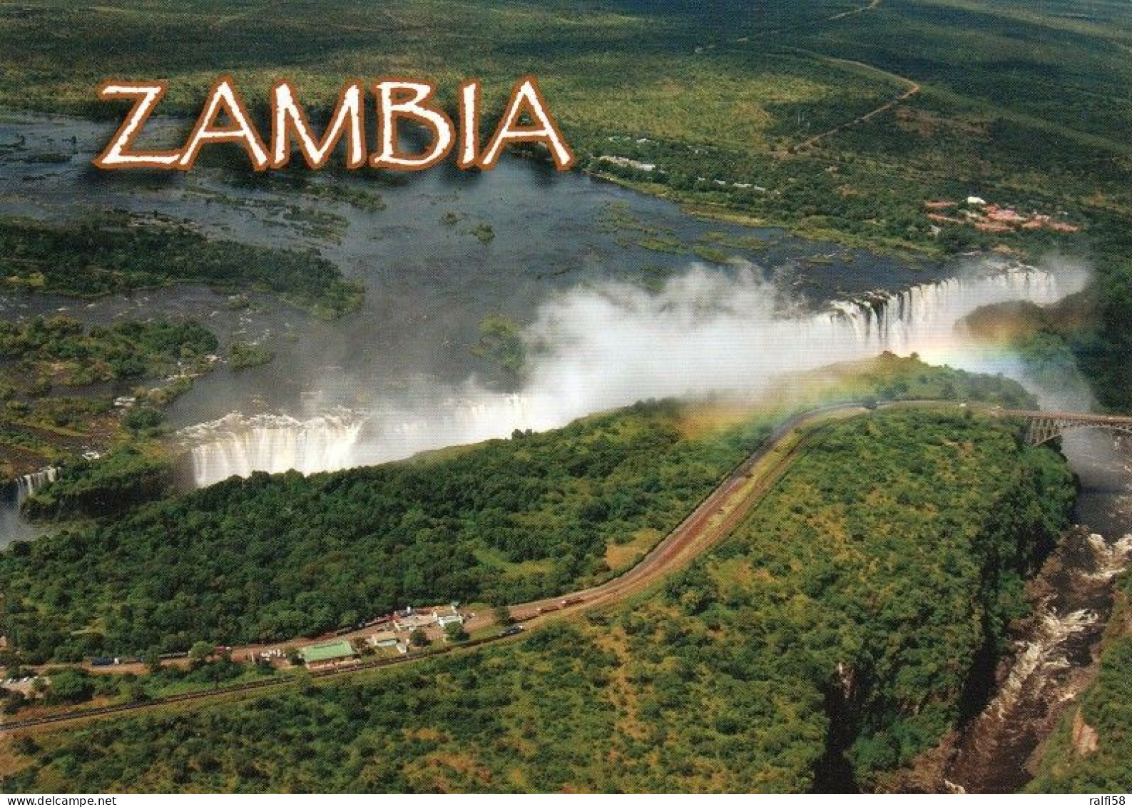 1 AK Zambia / Sambia * Aerial View Of Victoria Falls - Seit 1989 Weltnaturerbe Der UNESCO * - Zambia