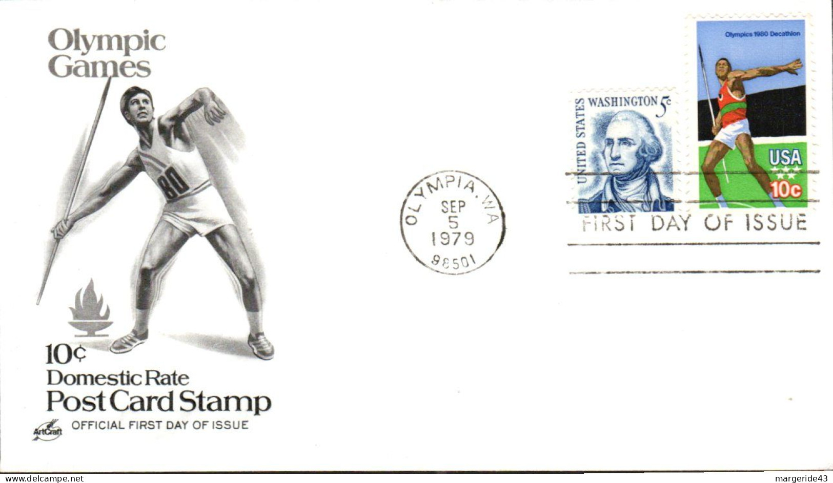 USA ETATS UNIS FDC 1979 JEUX OLYMPIQUES - 1971-1980