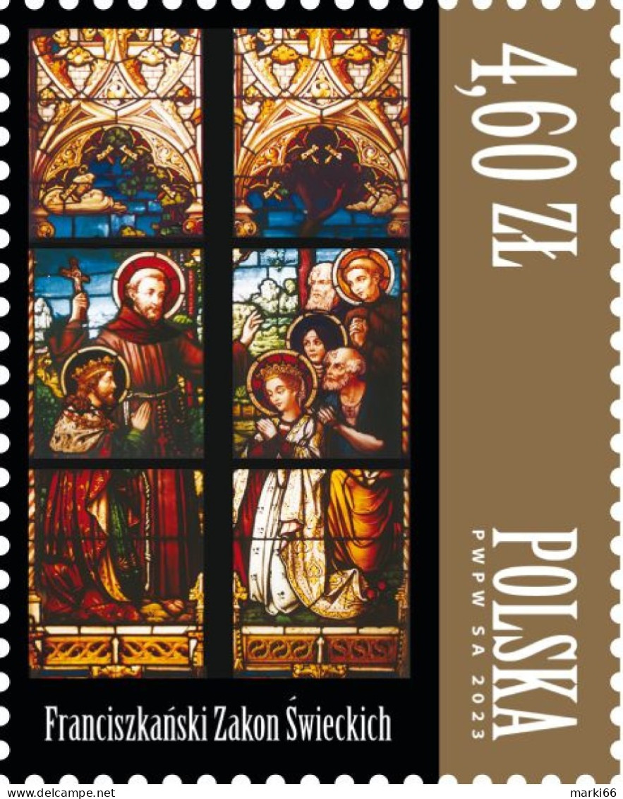 Poland - 2024 - Secular Franciscan Order - Stained Glass Windows - Mint Stamp - Nuovi