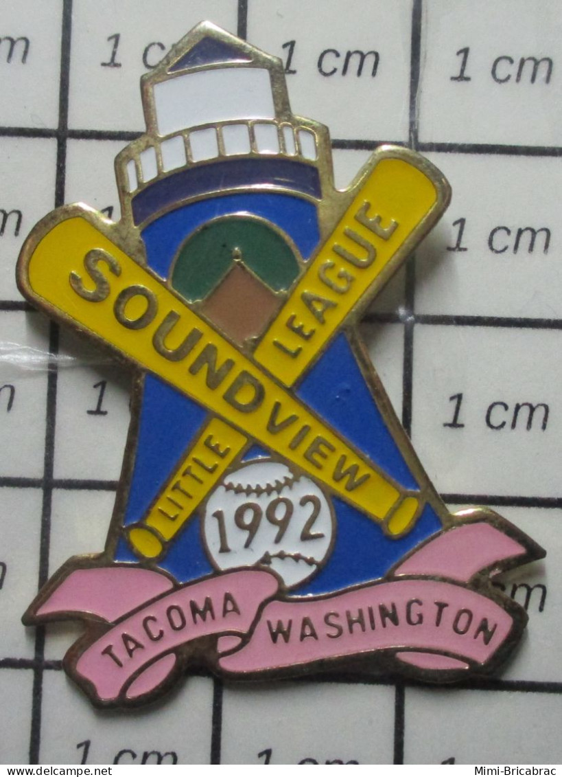 511D  Pin's Pins / Beau Et Rare / SPORTS / PIN'S USA BASE-BALL PHARE SOUND VIEW LITTLE LEAGUE TACOMA WASHINGTON - Béisbol