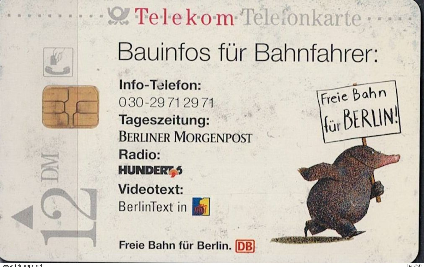 Deutschland - S-SERIES :Freie Bahn Für Berlin  USED -  1994 - P & PD-Series: Schalterkarten Der Dt. Telekom