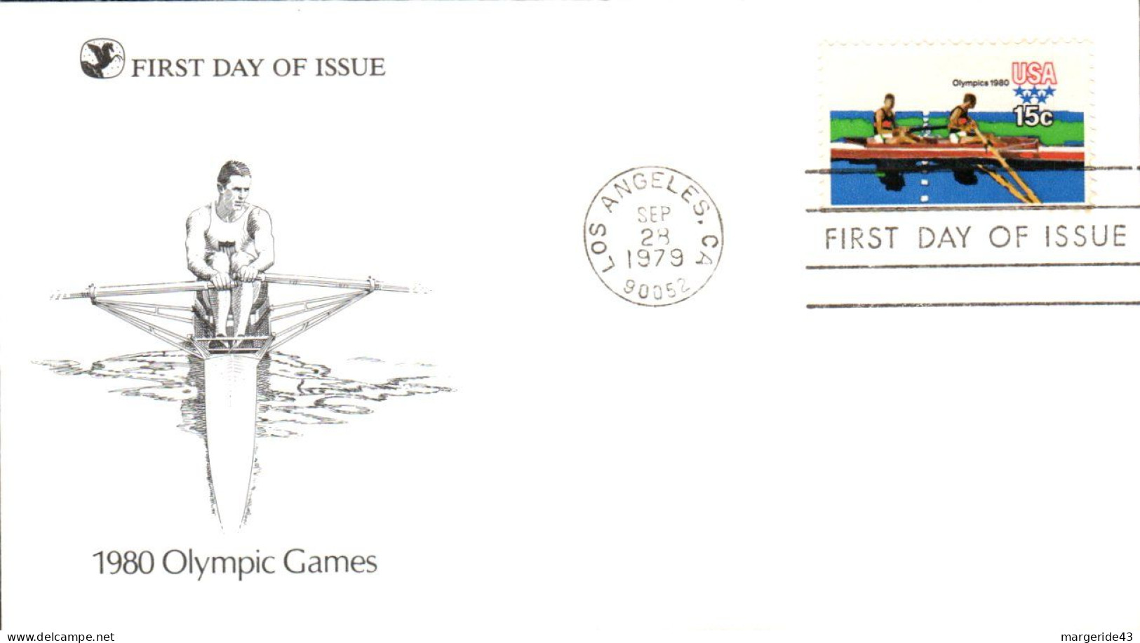 USA ETATS UNIS FDC 1980 JEUX OLYMPIQUES - AVIRON - 1971-1980