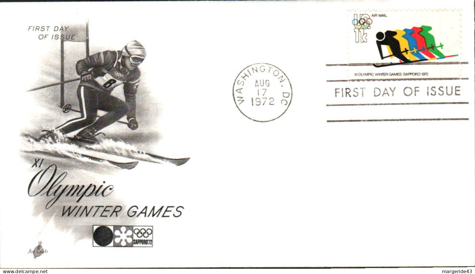 USA ETATS UNIS FDC 1972 JEUX OLYMPIQUES D'HIVER - 1981-1990