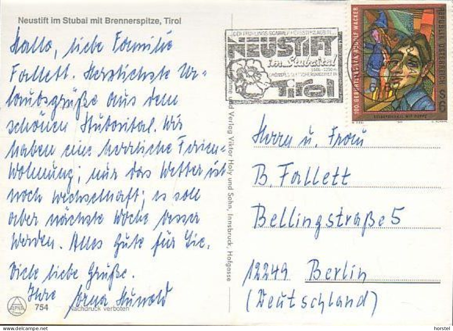 Austria - 6167 Neustift Im Stubaital - Mit Campingplatz - Nice Stamp - Neustift Im Stubaital
