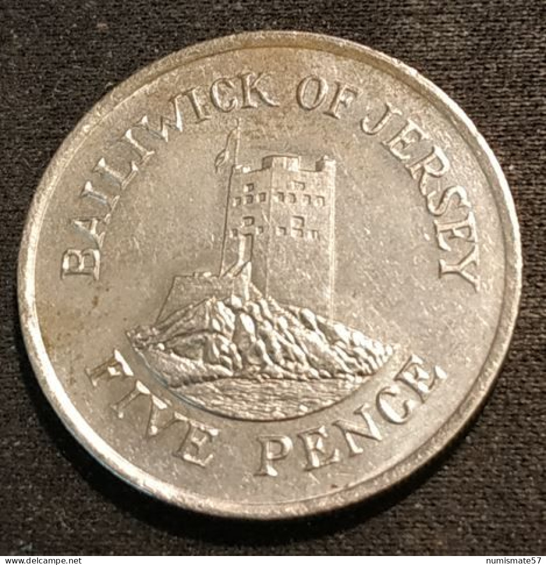 JERSEY - 5 PENCE 1986 - Elizabeth II - 2eme Effigie, 2eme Type, Grand Module - KM 56.1 - FIVE PENCE - Jersey