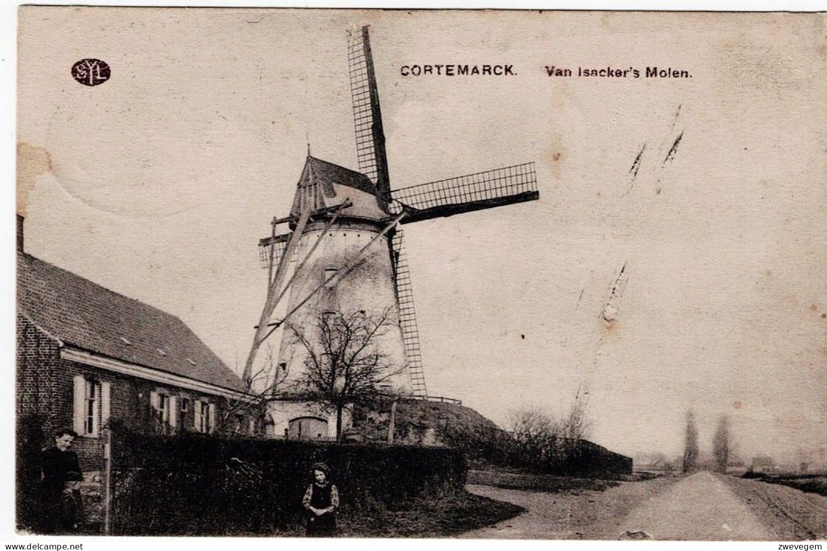 CORTEMARCK - Vab Isacker's Molen  (Feldpost- Sugg Stempel Gent-Courtrai) - Kortemark