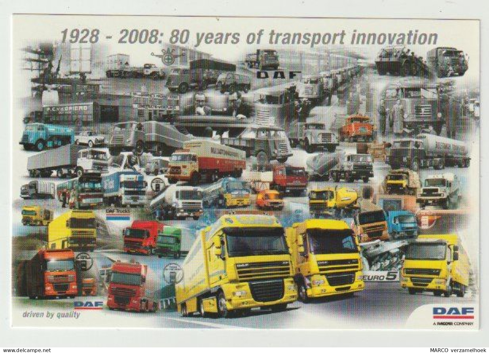 Ansichtkaart-postcard DAF:  DAF Trucks Eindhoven (NL) 1928-2008 80 Years Of Transport Innovation - Transporter & LKW