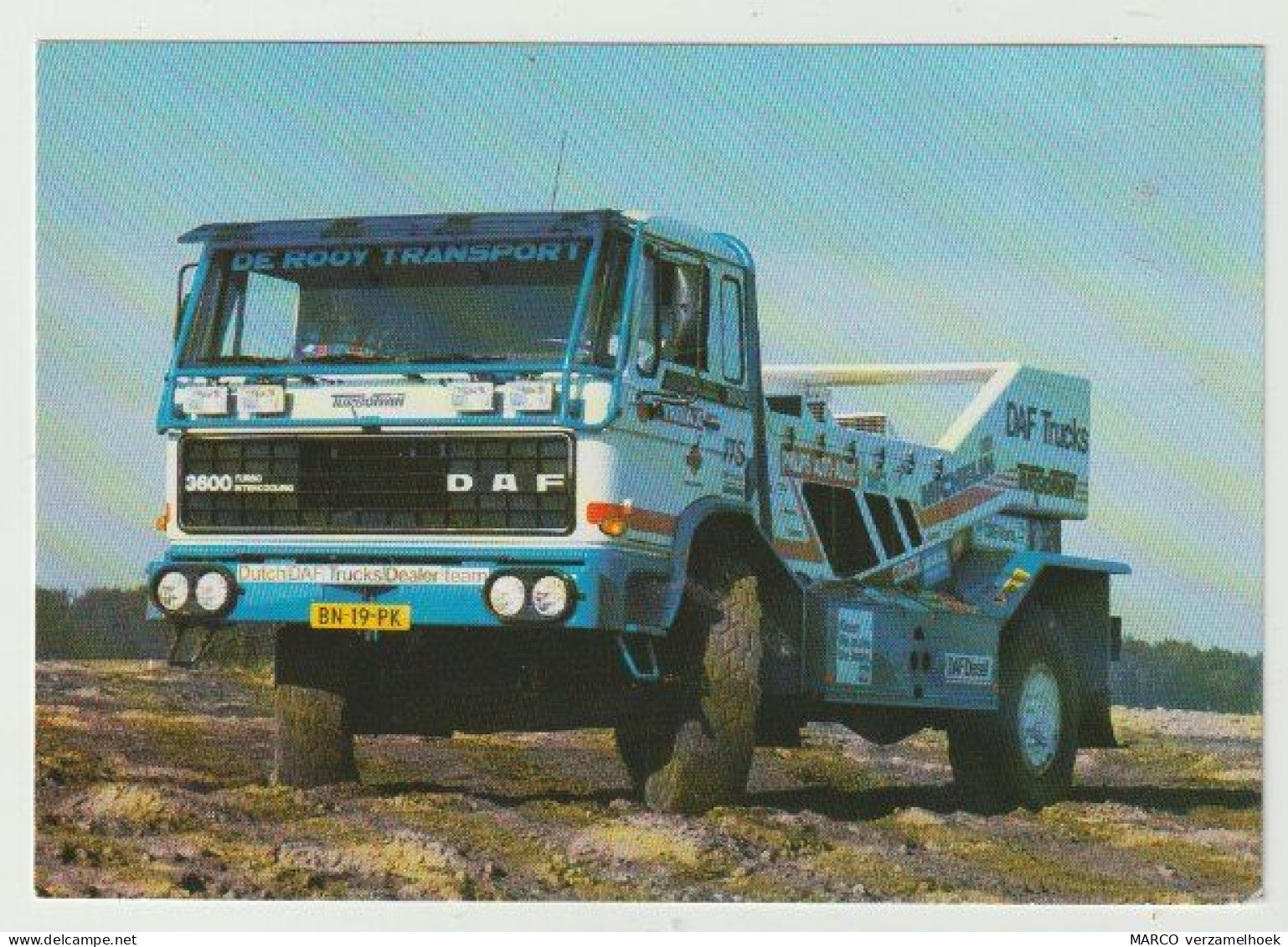 Ansichtkaart-postcard DAF: Turbotwin DAF Eindhoven (NL) Paris-dakar 1986 - Vrachtwagens En LGV