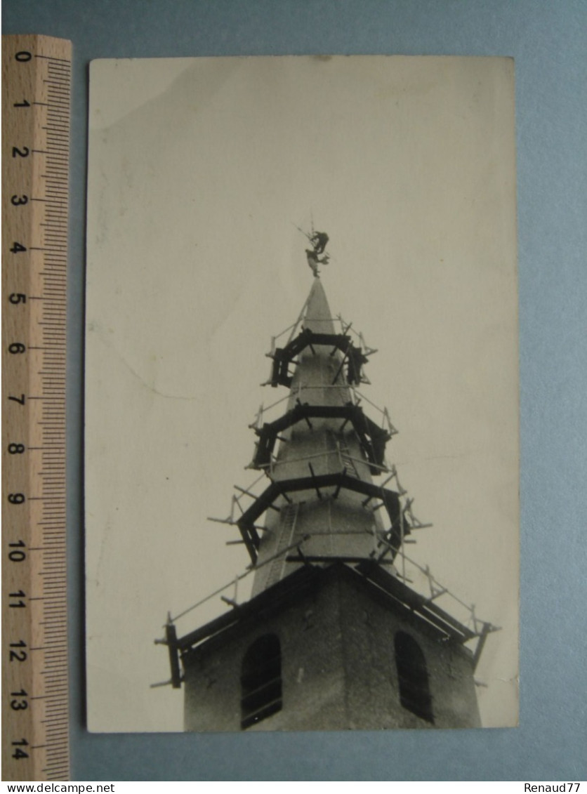 Carte Photo - Quévy Le Petit - Eglise - Travaux Toiture Cloché - Restauration - Quévy