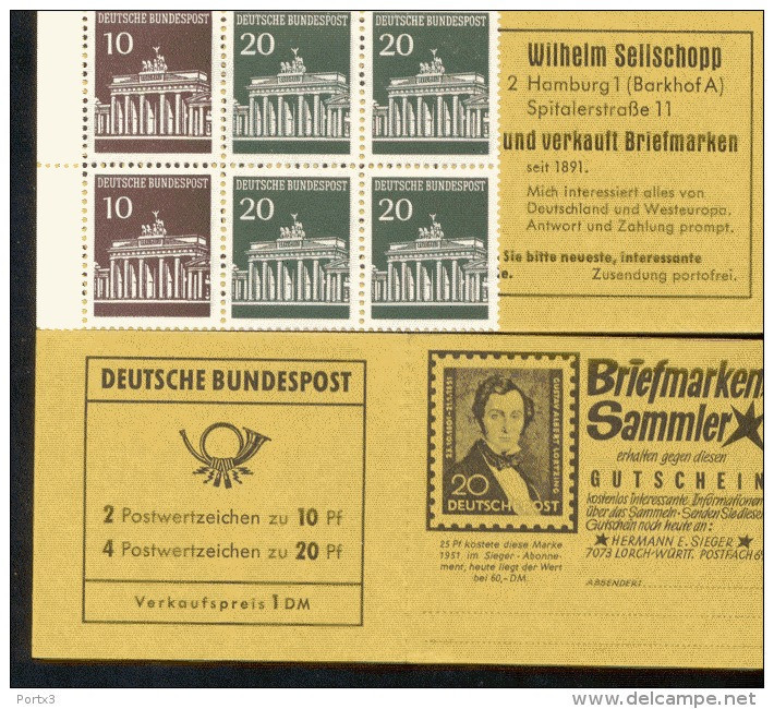 Markenheftchen Bund Postfr. MH 13 C  MNH ** Neuf Postfrisch - 1951-1970