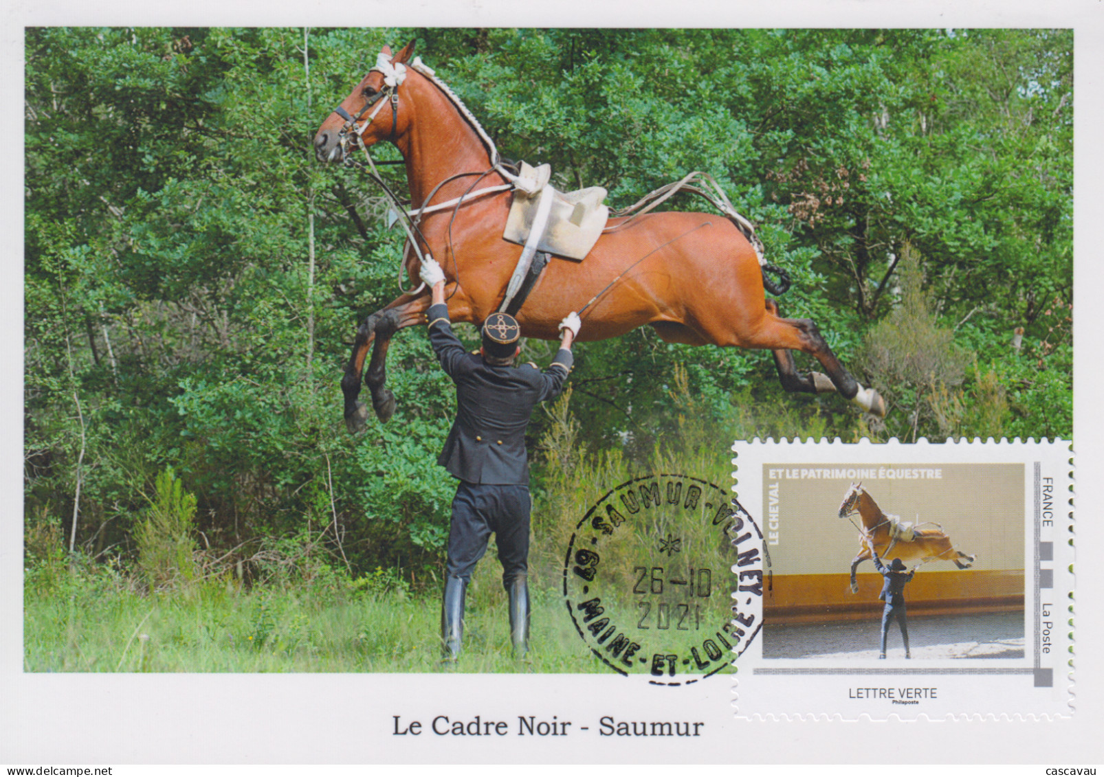 Carte  Maximum   FRANCE   LE  CHEVAL  ET  LE  PATRIMOINE  EQUESTRE   SAUMUR  -  VOLNEY   2021 - Otros & Sin Clasificación