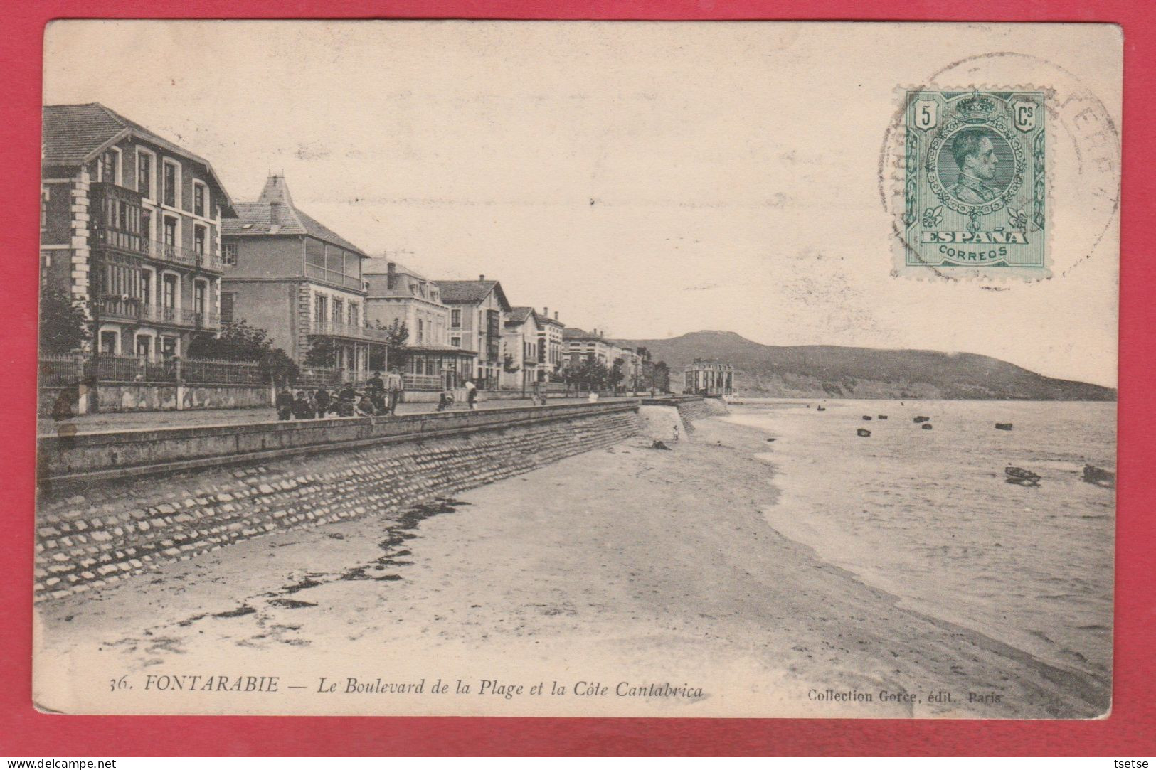 Fontarabie ( Guipuscoa ) -  Le Boulevard De La Plage Et La Côte Cantabrica - 1910  ( Voir Verso ) - Autres