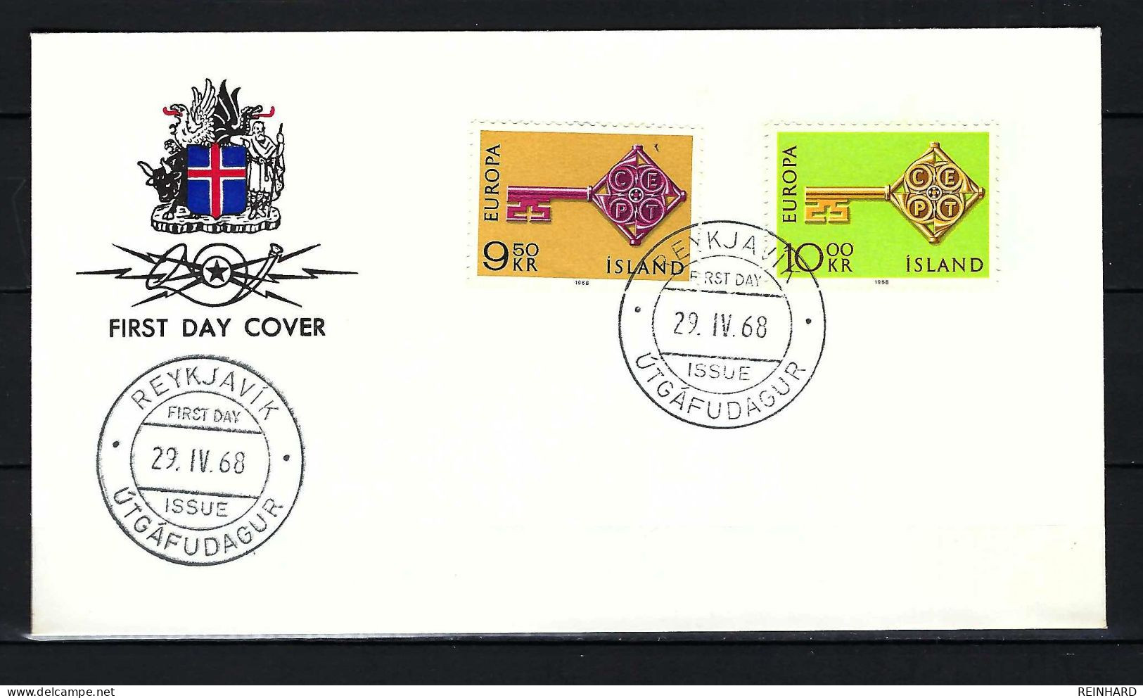 ISLAND FDC Mit Komplettsatz Europamarken 1968 - Siehe Bild - FDC