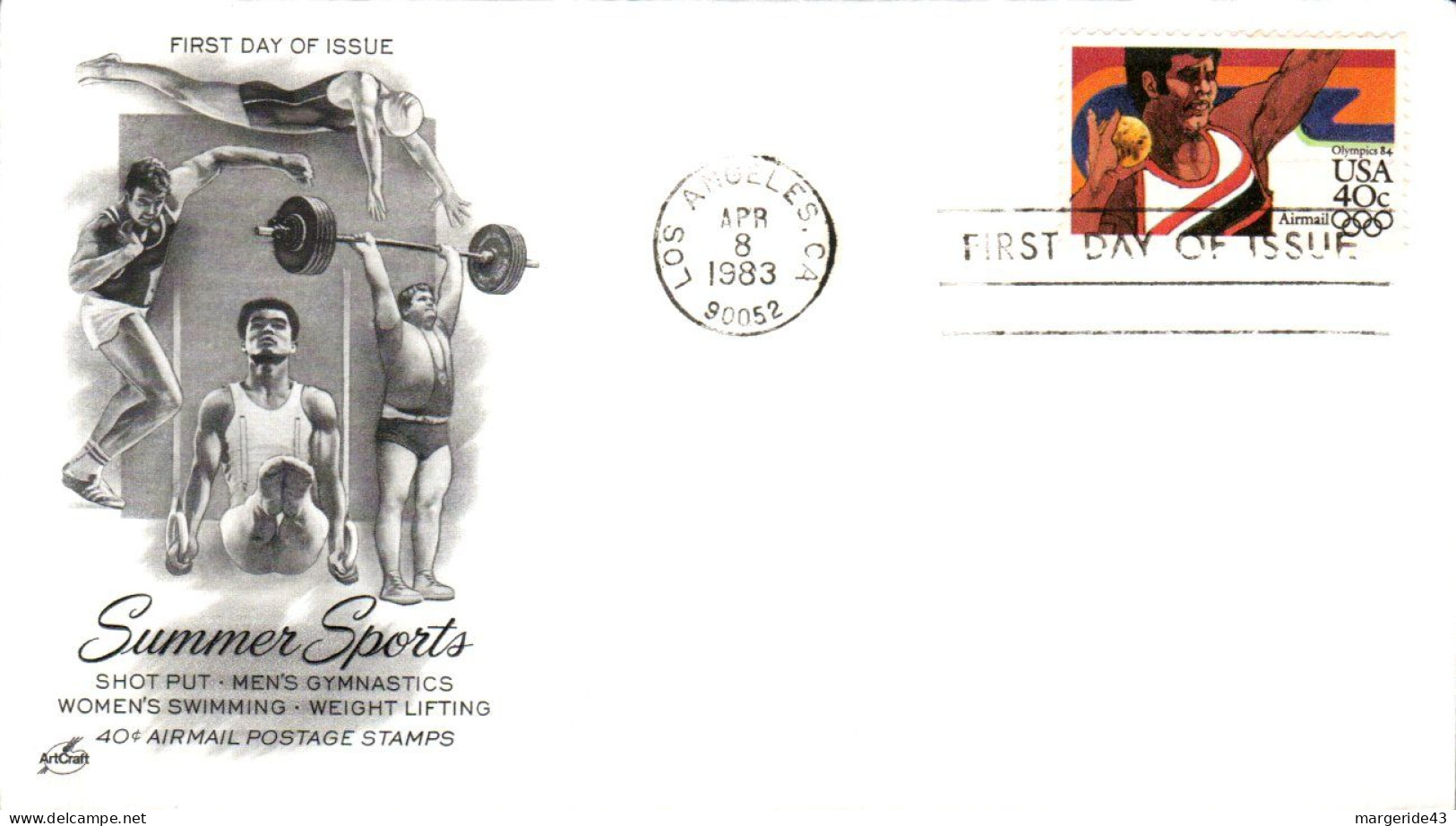 USA ETATS UNIS FDC 1983 J O LOS ANGELES - 1981-1990