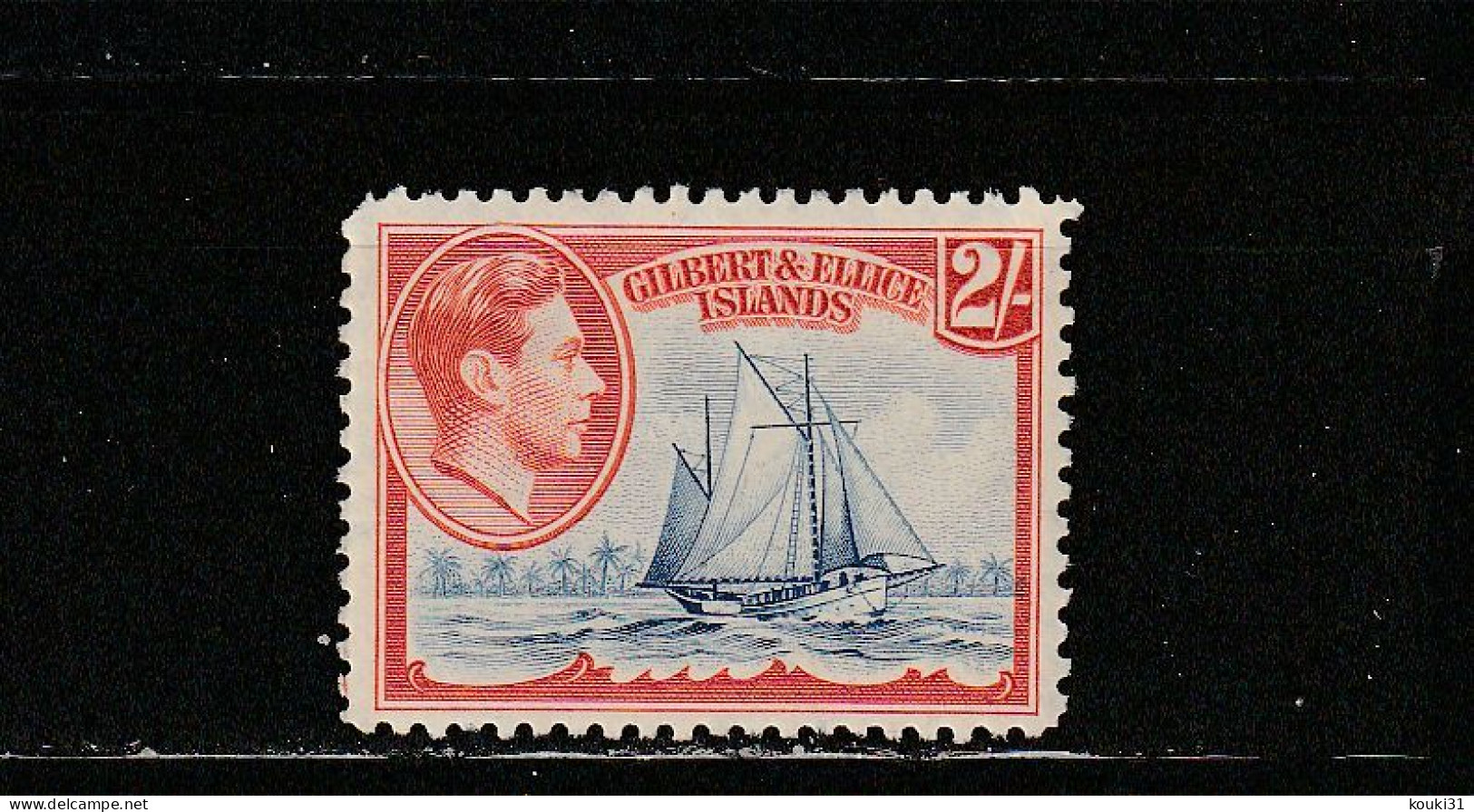 Gilbert Et Ellice YT 47 * : George VI , Voilier Le Nimanoa - 1939 - Isole Gilbert Ed Ellice (...-1979)