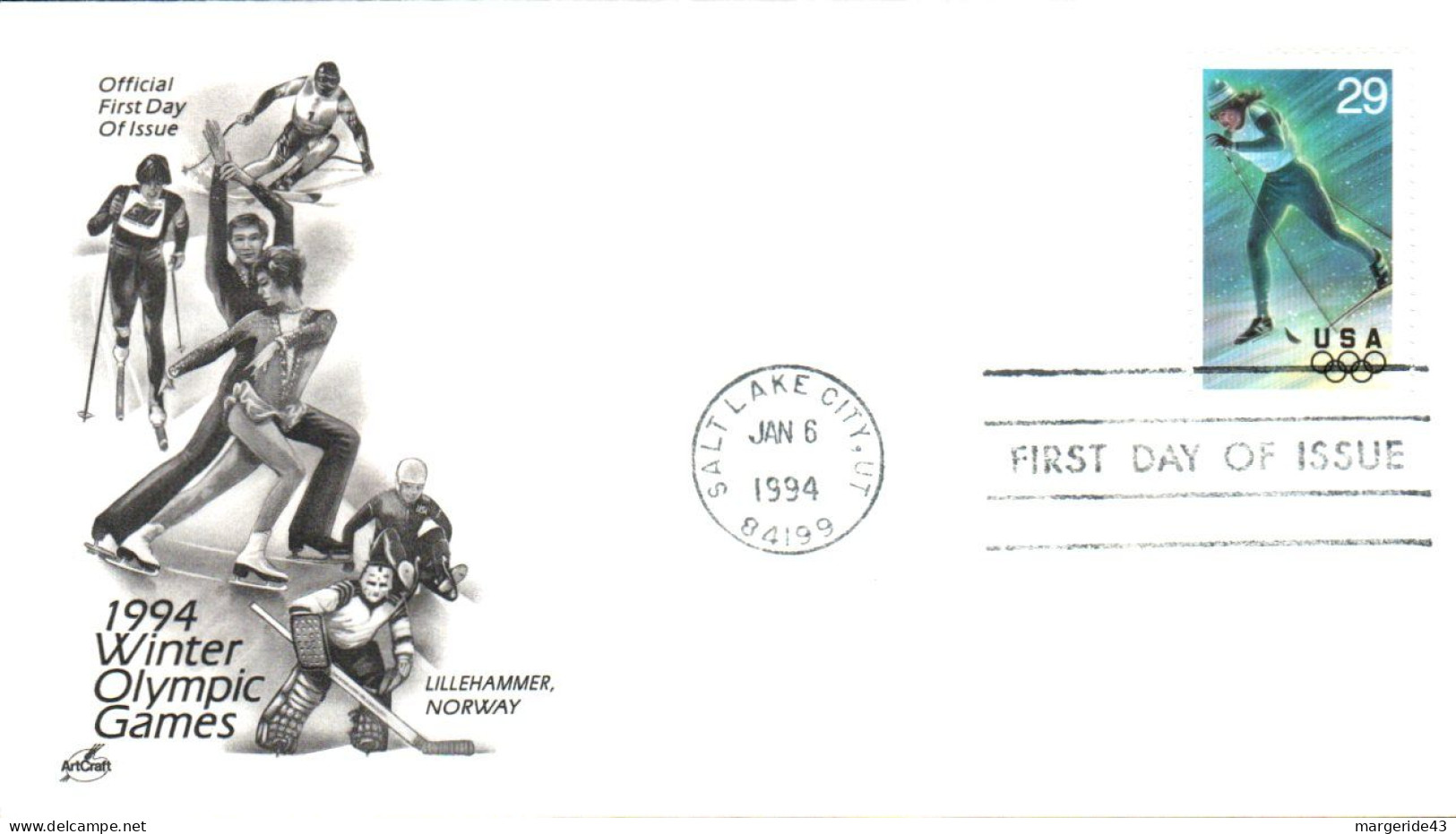 USA ETATS UNIS FDC 1994 J O LILLEHAMMER - 1991-2000