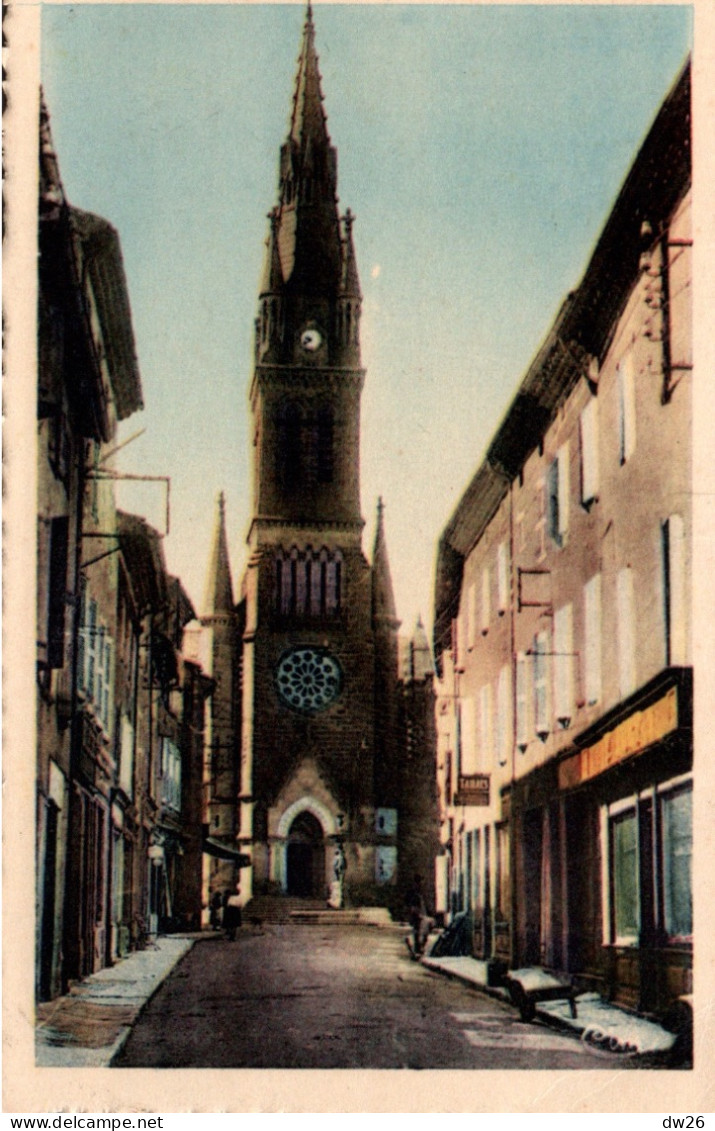 Vernoux-en-Vivarais (l'Ardèche Illustrée) L'Eglise Du Sacré-Coeur - Edition Combier - Carte CIM Colorisée - Vernoux