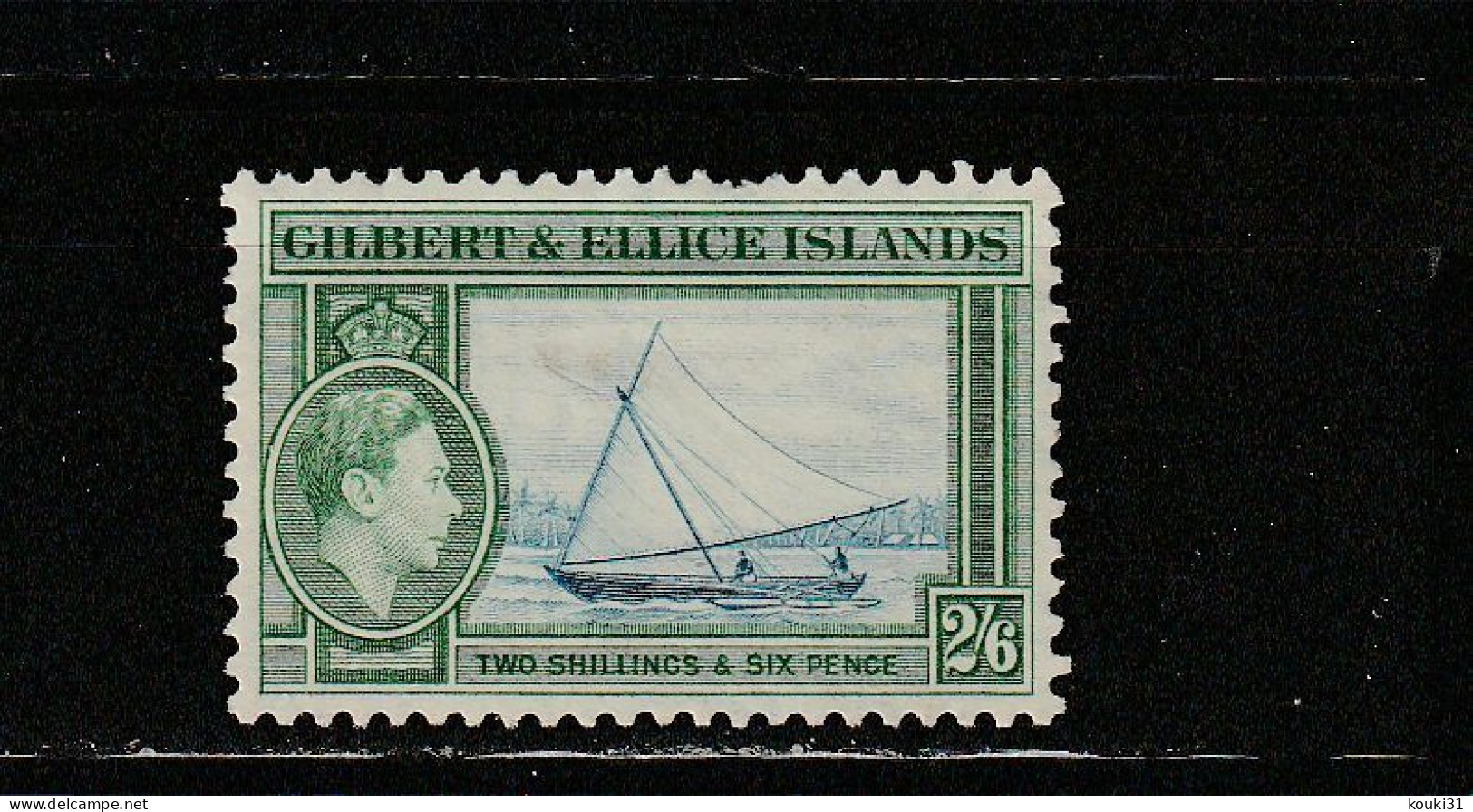 Gilbert Et Ellice YT 48 * : George VI , Canöe - 1939 - Islas Gilbert Y Ellice (...-1979)