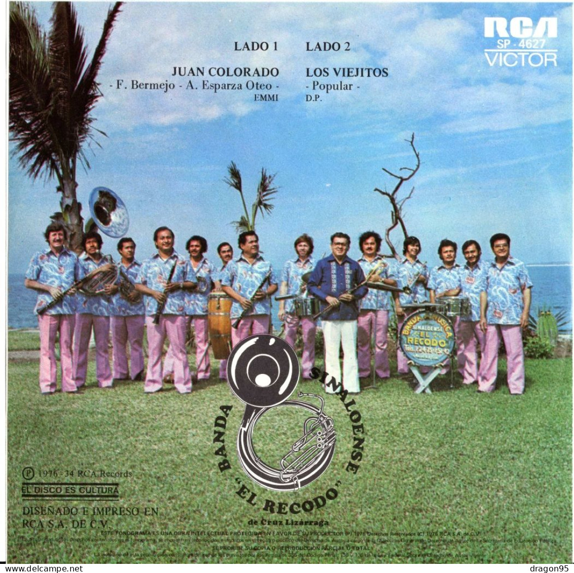 SP Banda El Recodo De Crúz Lizárraga : Juan Colorado / Los Viejitos - Mexique - 1976 - World Music