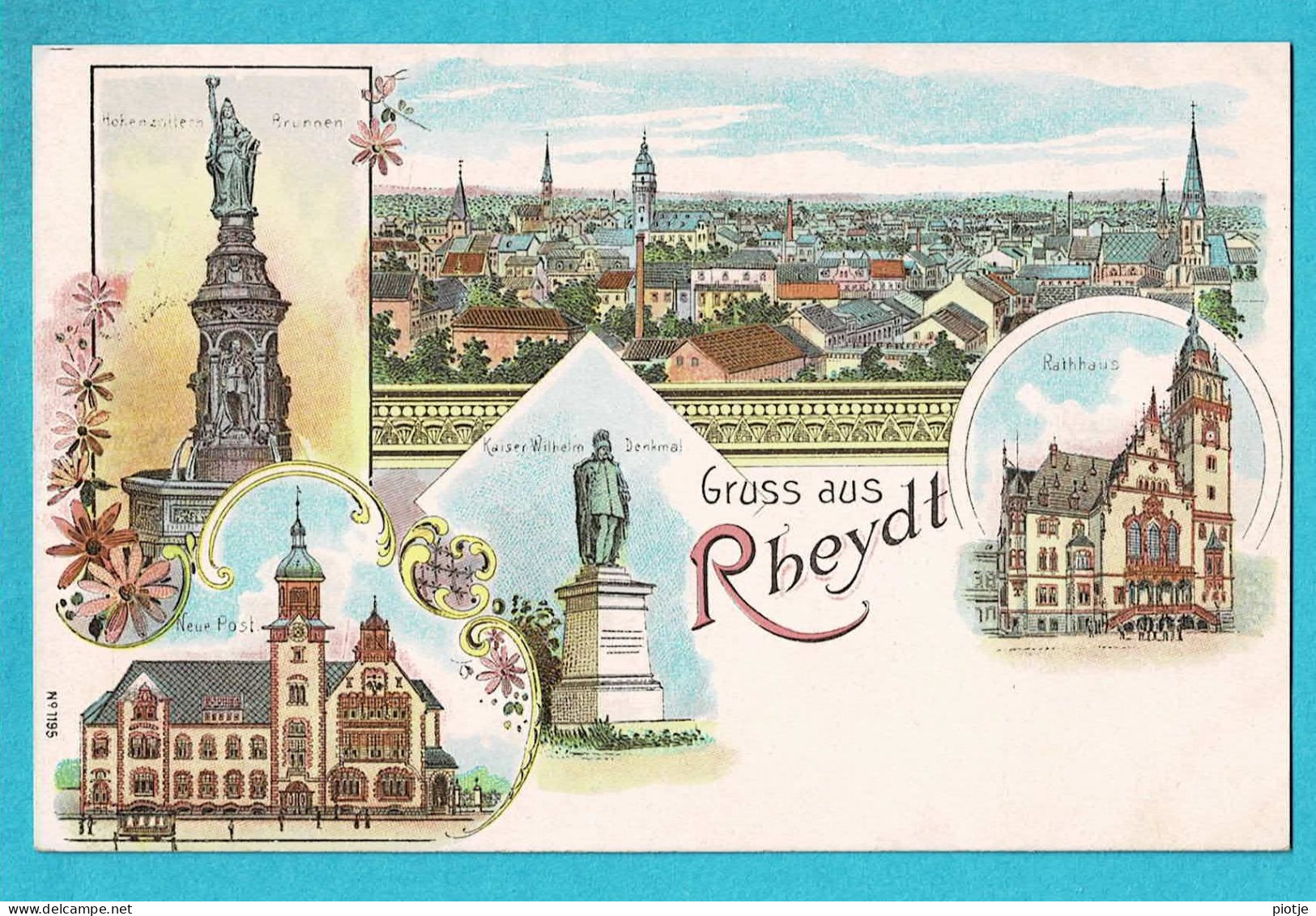 * Rheydt - Mönchengladbach (Nordrhein Westfalen - Deutschland) * (nr 1195) Gruss Aus Rheydt, Rathaus, Neue Post, Old - Mönchengladbach