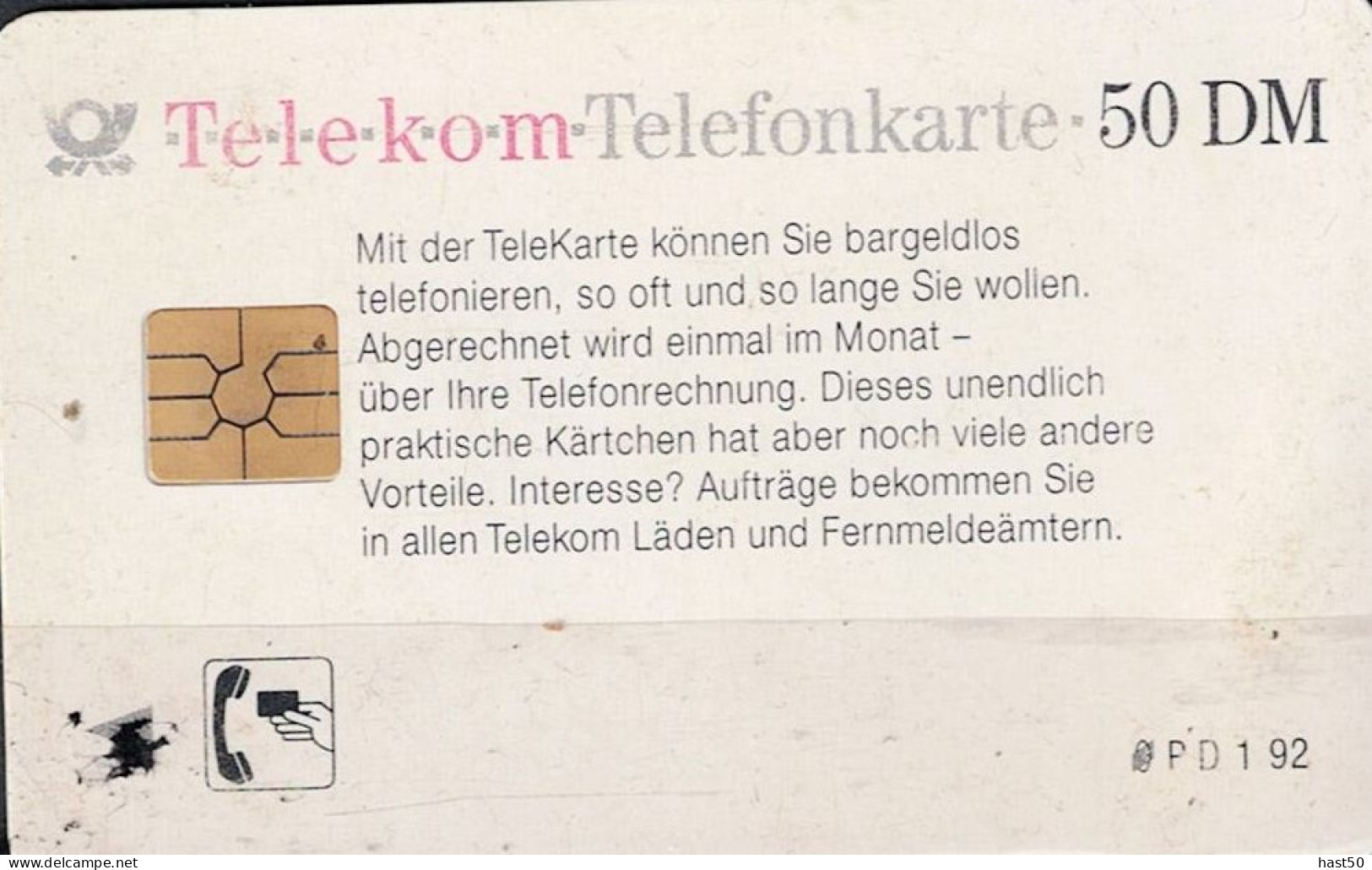 Deutschland - P  PD-SERIES: Telekarte Der Telekom - Praktisch Ohne Ende - USED -  1992 - P & PD-Series: Schalterkarten Der Dt. Telekom