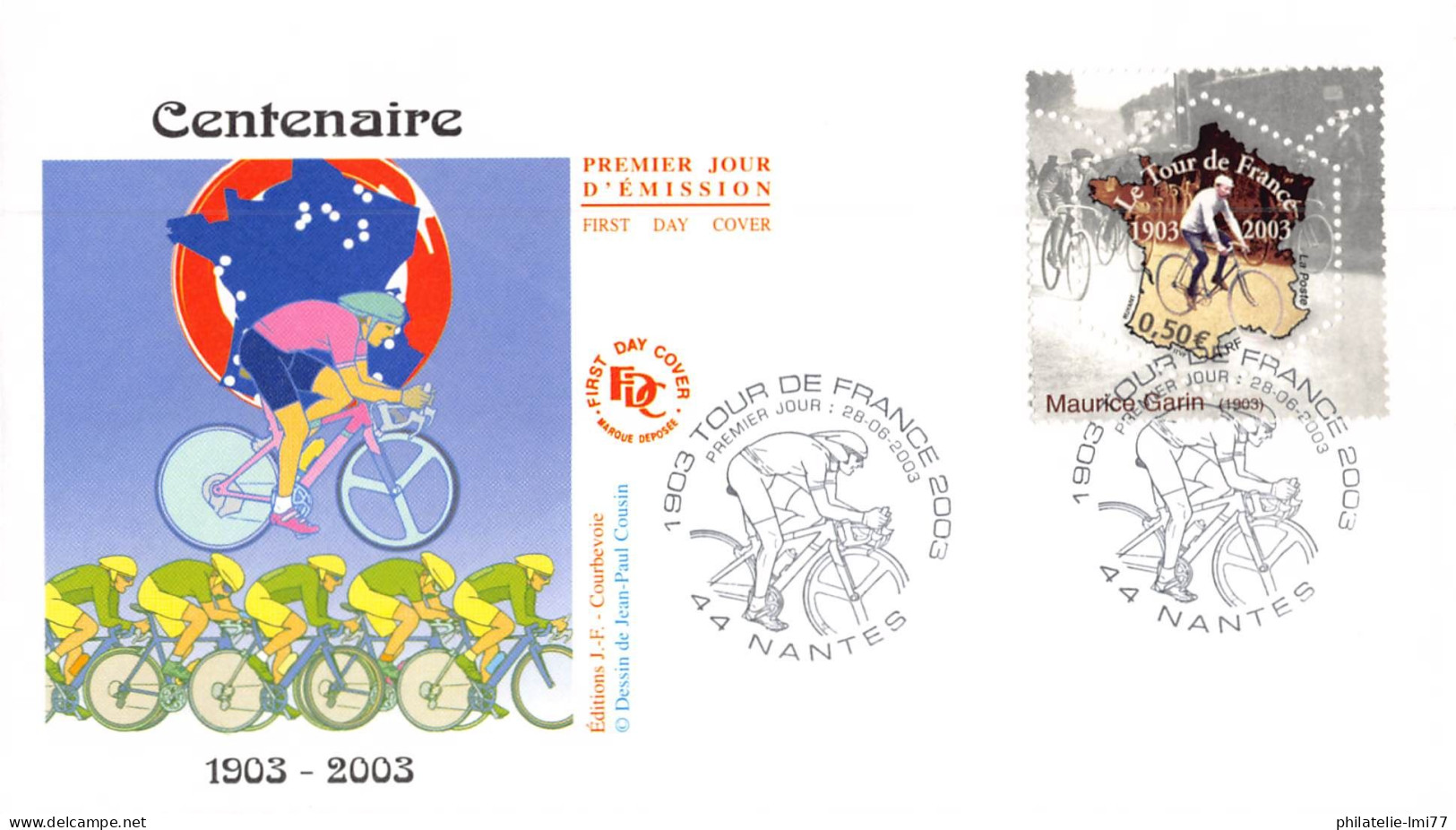 FDC JF - Centenaire Tour De France (3582) - 28/8/2003 Nantes - 2000-2009