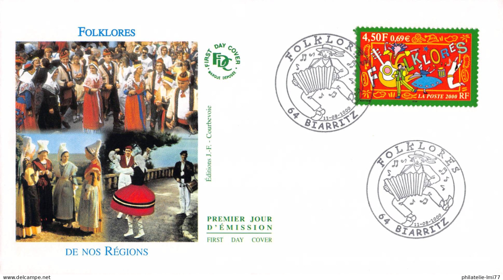 FDC JF - Folklores De France - 12/8/2000 Biarritz - 2000-2009