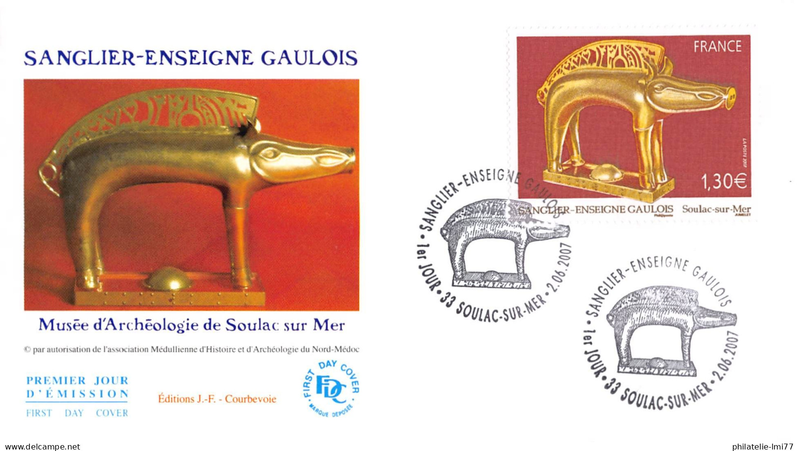 FDC - Tableau Sanglier Enseigne Gaulois, Oblit 2/6/2007 Soulac - 2000-2009