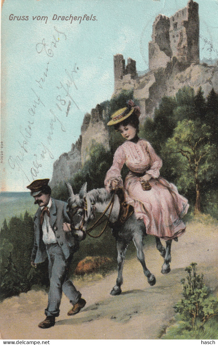 4930 21 Gruss Vom Drachenfels. 1907. (Einige Kleine Falten Am Eckstempel)  - Drachenfels