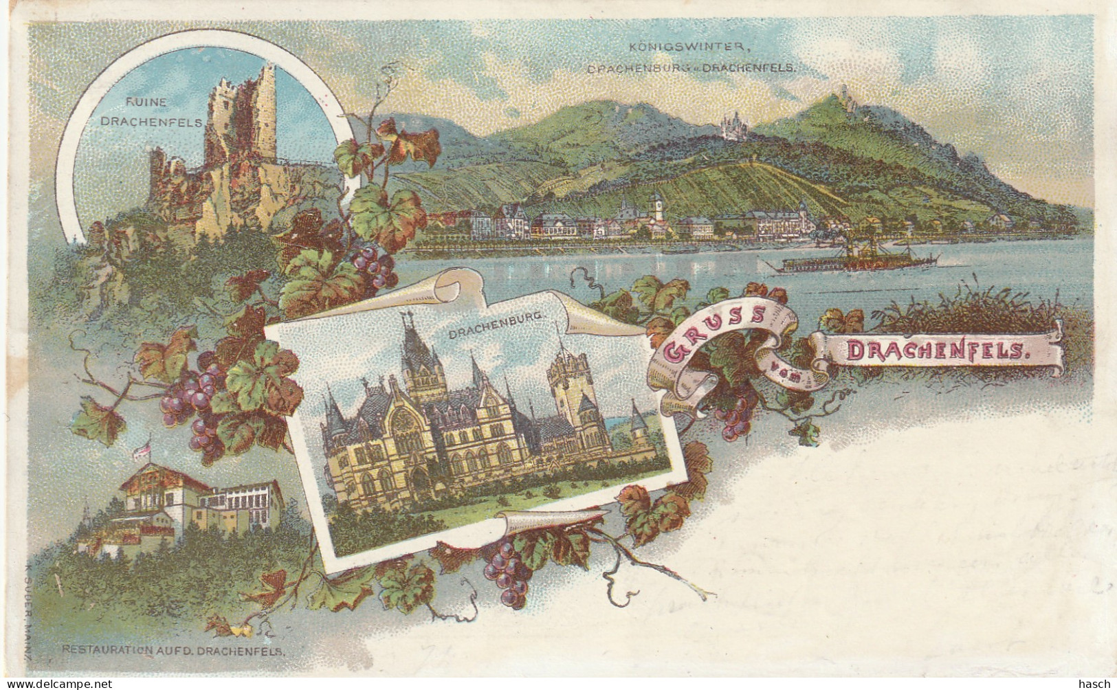 4930 23 Gruss Vom Drachenfels. 1898.  - Drachenfels