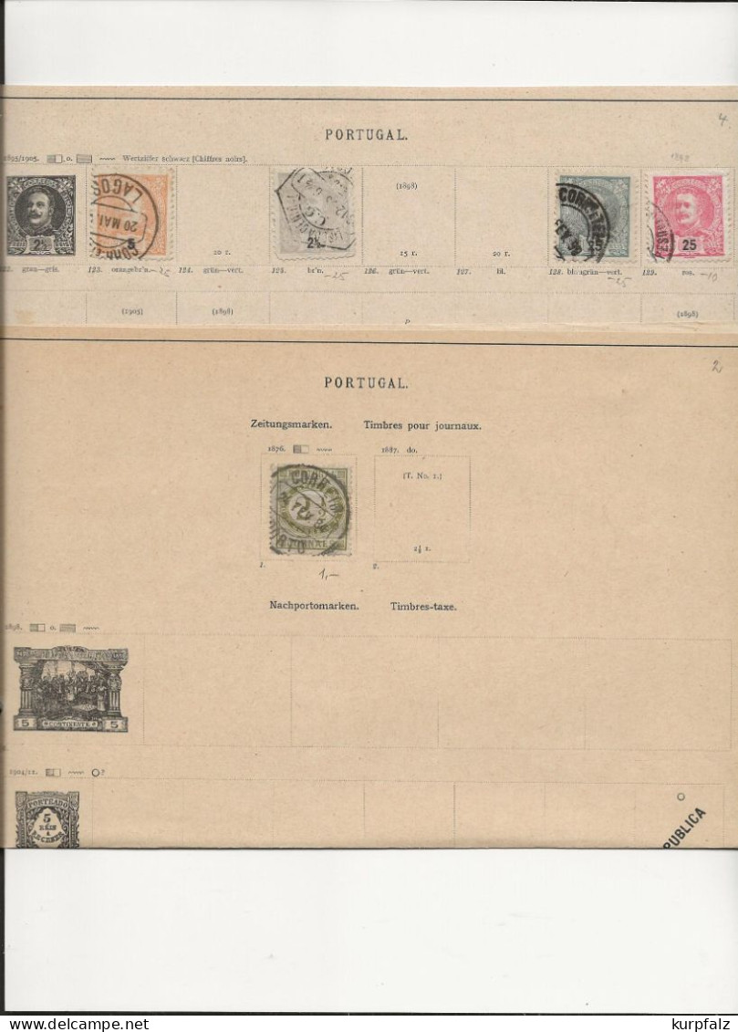 Portugal - Briefmarken-Konvolut Auf Alten Blättern, Dabei Auch Europa-Marken - Collections