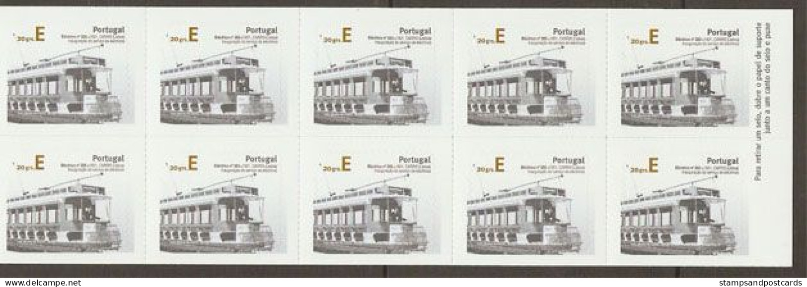 Portugal Carnet Autocollant 2007 Tram 1901 Carris Lisboa 50 Timbres Sticker Stamp Booklet Lisbon Tramway 50 Stamps *** - Tram