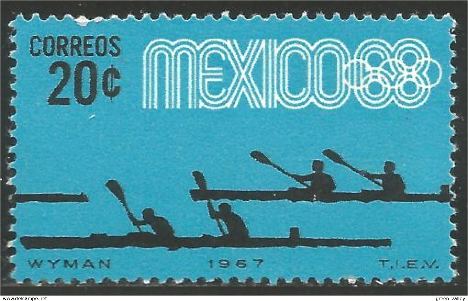 608 Mexico 1967 Aviron Canoeing Rowing MH * Neuf CH (MEX-158) - Aviron