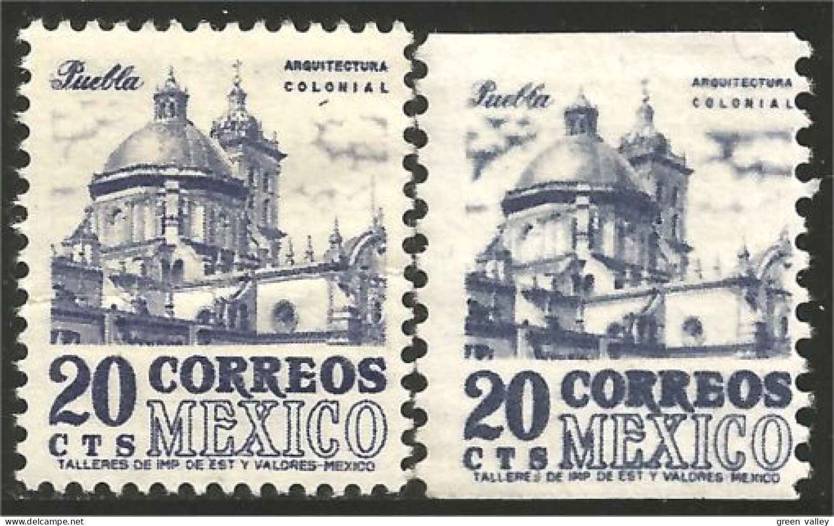 608 Mexico 1950 Convent Morelos Regulier MH * Neuf CH + Roulette/coil No Gum Sans Gomme (MEX-143) - Iglesias Y Catedrales