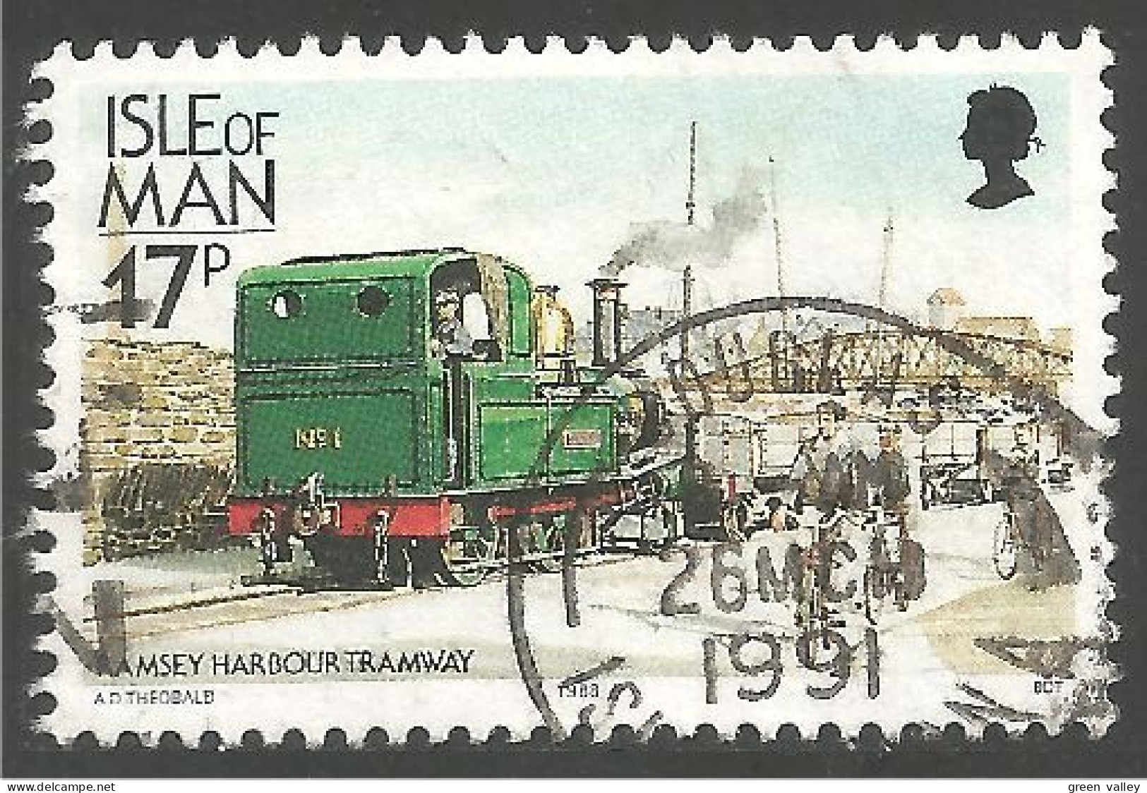590 Man Ramsey Harbour Tramway Railway Train Locomotive (MAN-87f) - Tramways