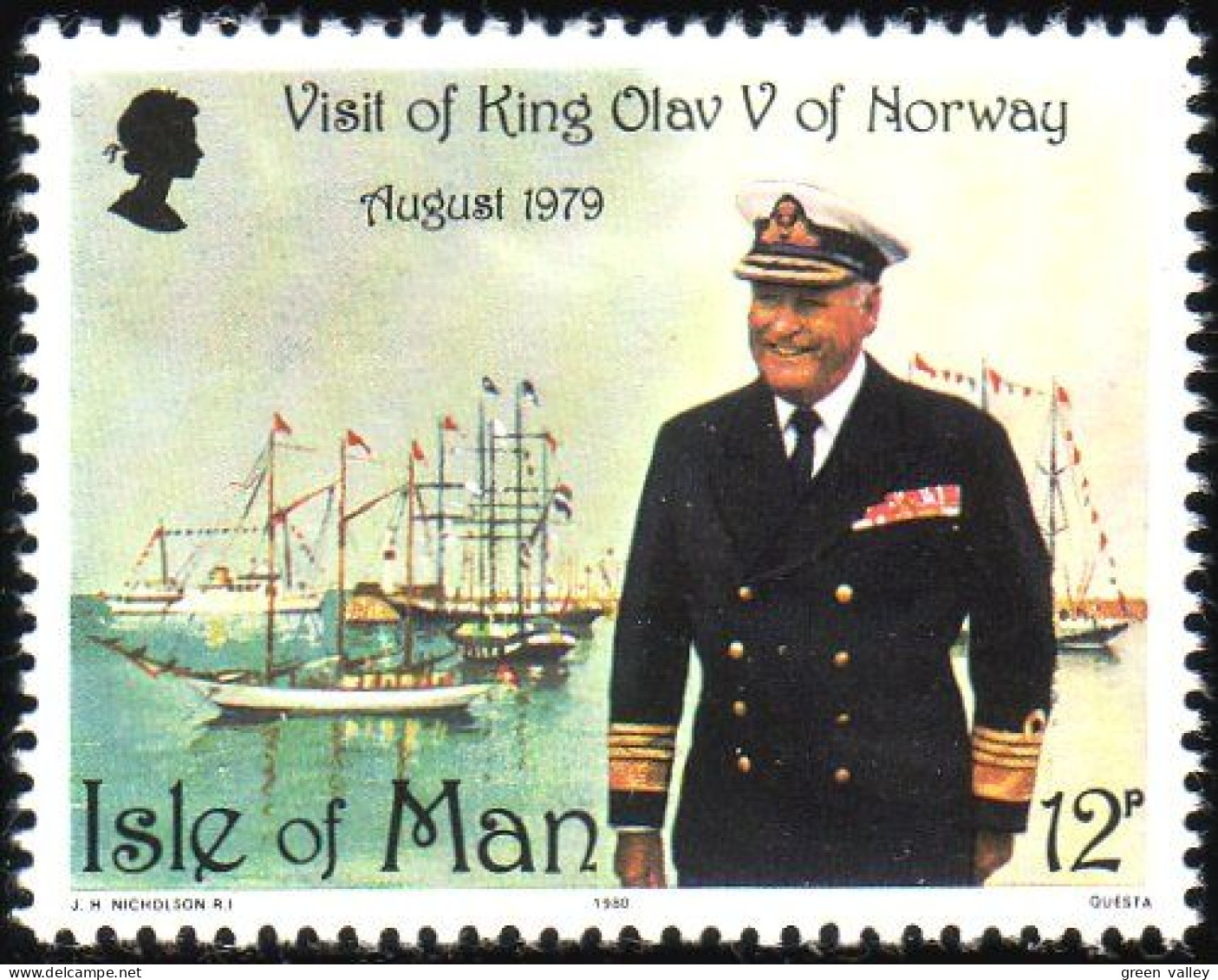 590 Man Visit King Olav V Norway MNH ** Neuf SC (MAN-35) - Man (Ile De)