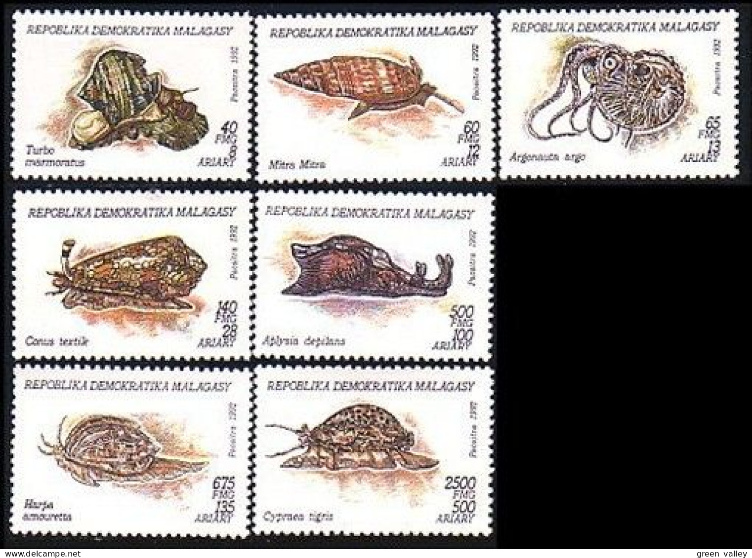 588 Madagascar Mollusques Snails MNH ** Neuf SC (MDG-5a) - Madagascar (1960-...)