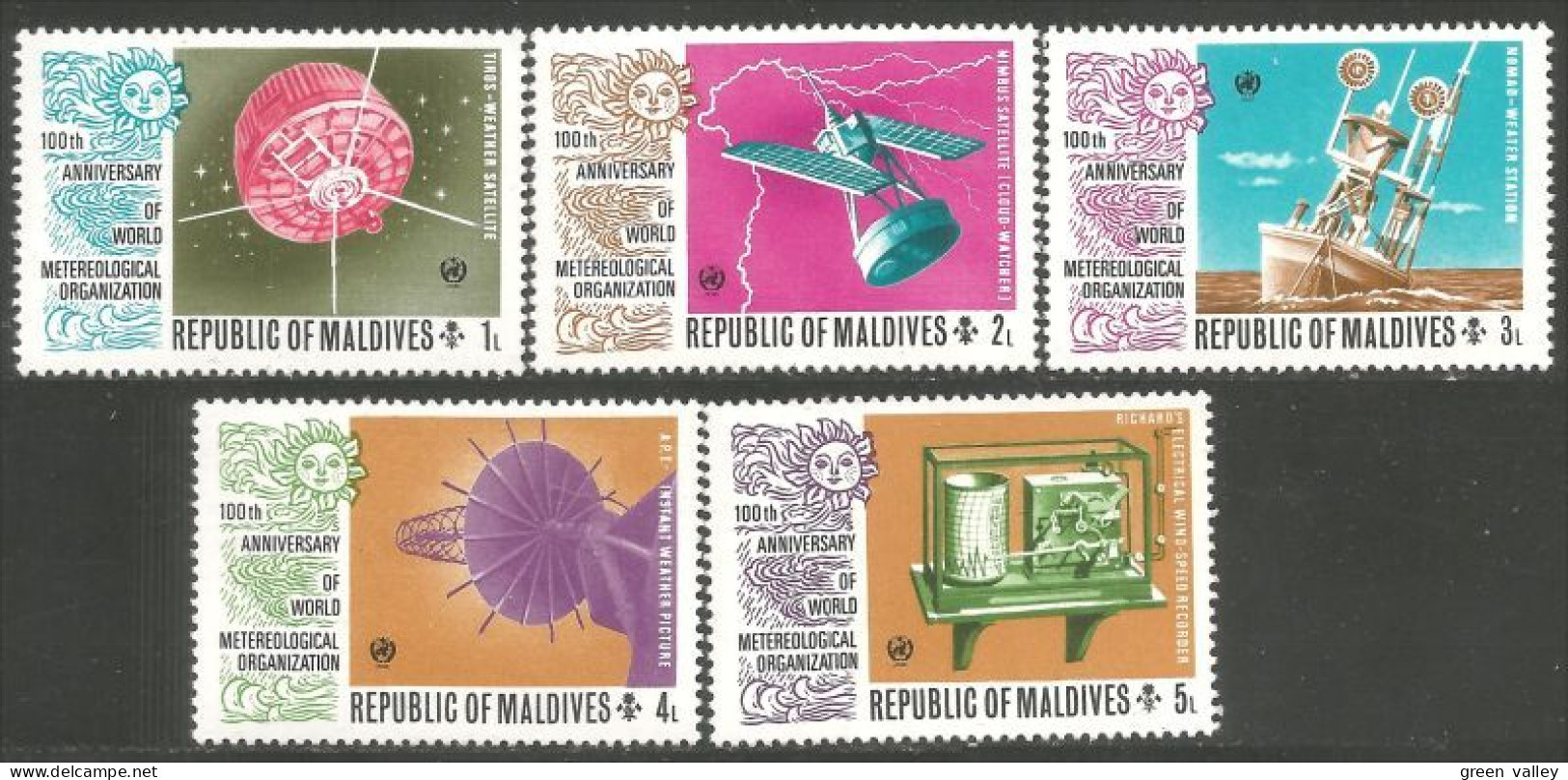 612 Iles Maldives 100 Years Meteorology Météorologie MNH ** Neuf SC (MLD-119) - Clima & Meteorología
