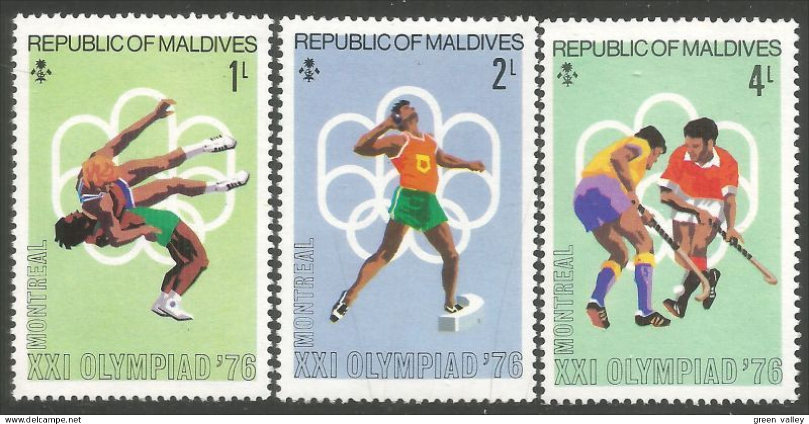 612 Iles Maldives Lutte Wrestling Shot Put Field Hockey Gazon MNH ** Neuf SC (MLD-114) - Malediven (1965-...)