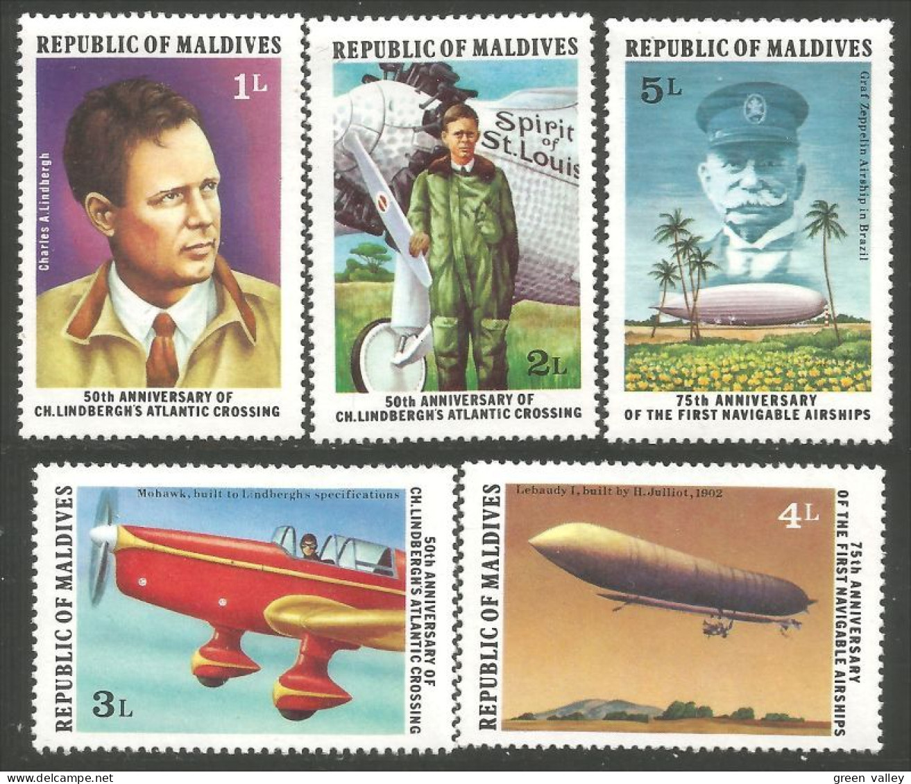 612 Iles Maldives Lingberg Aviation Graf Zeppelin Avion Airplane MNH ** Neuf SC (MLD-112d) - Sonstige (Luft)