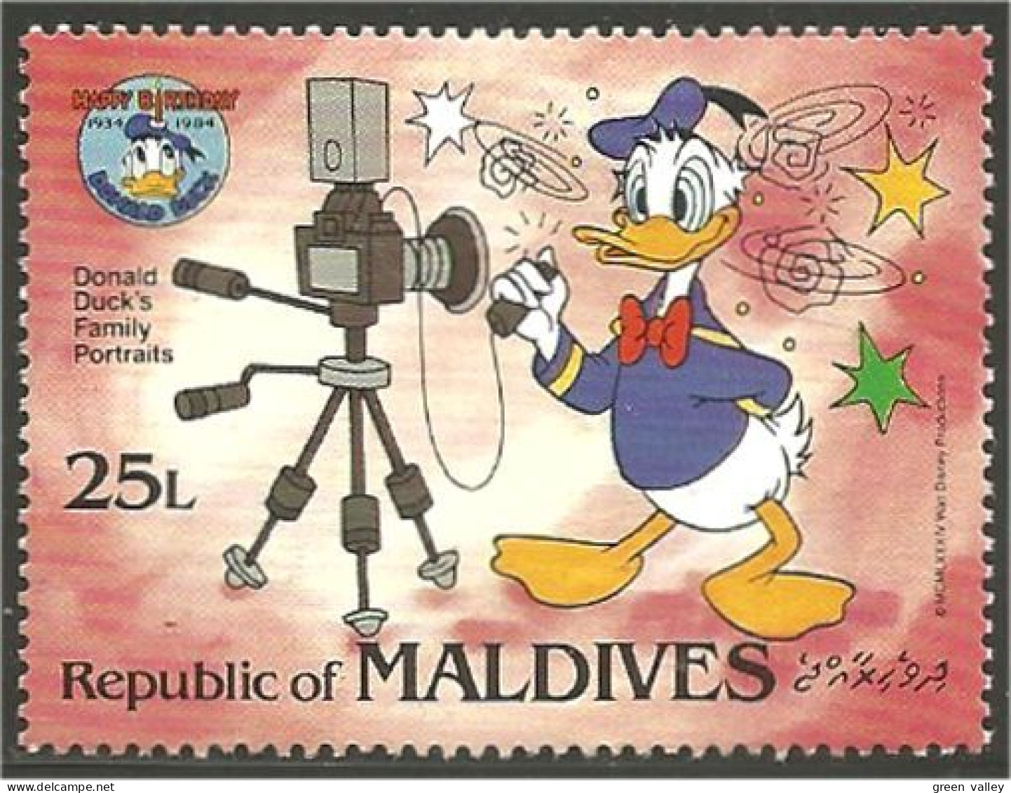 612 Iles Maldives Disney Donald Duck Photographie Photography Photographe MH * Neuf (MLD-108) - Photographie