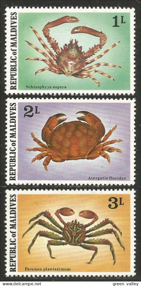 612 Iles Maldives Crabes Crustacés Crabs Crustaceans Cangrejo Krabbe Granchio Caranguejo MNH ** Neuf SC (MLD-98) - Schaaldieren