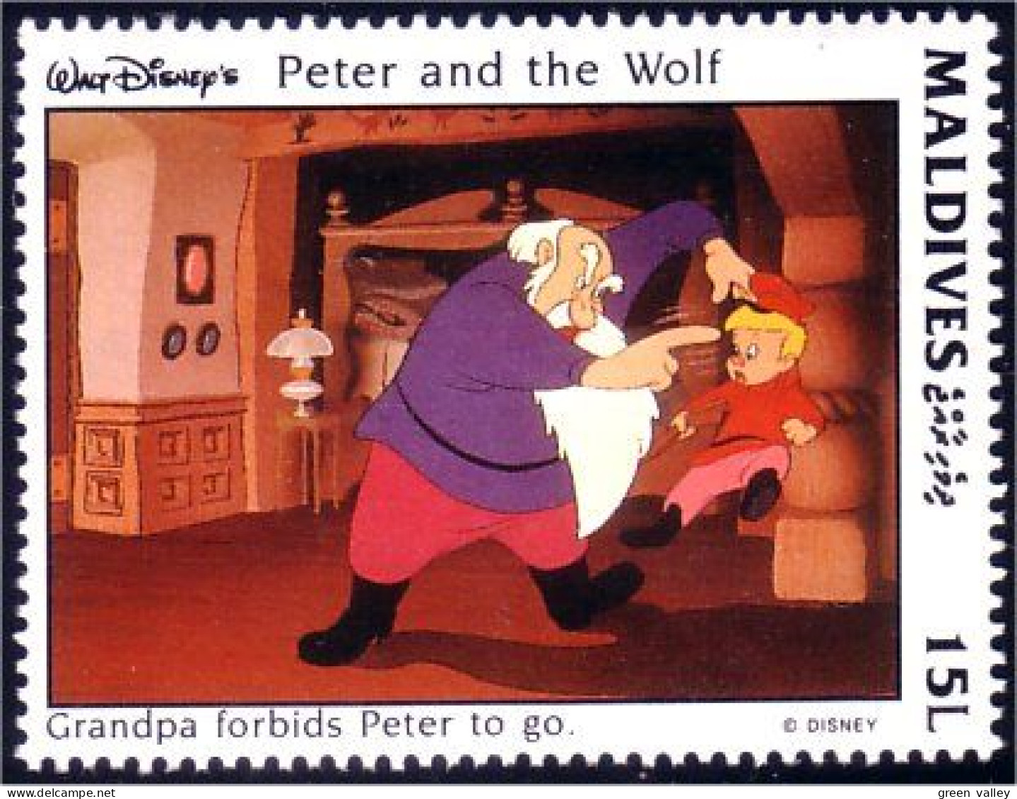 612 Iles Maldives Disney Peter Wolf Pierre Loup Prokofiev MNH ** Neuf SC (MLD-78d) - Cinema