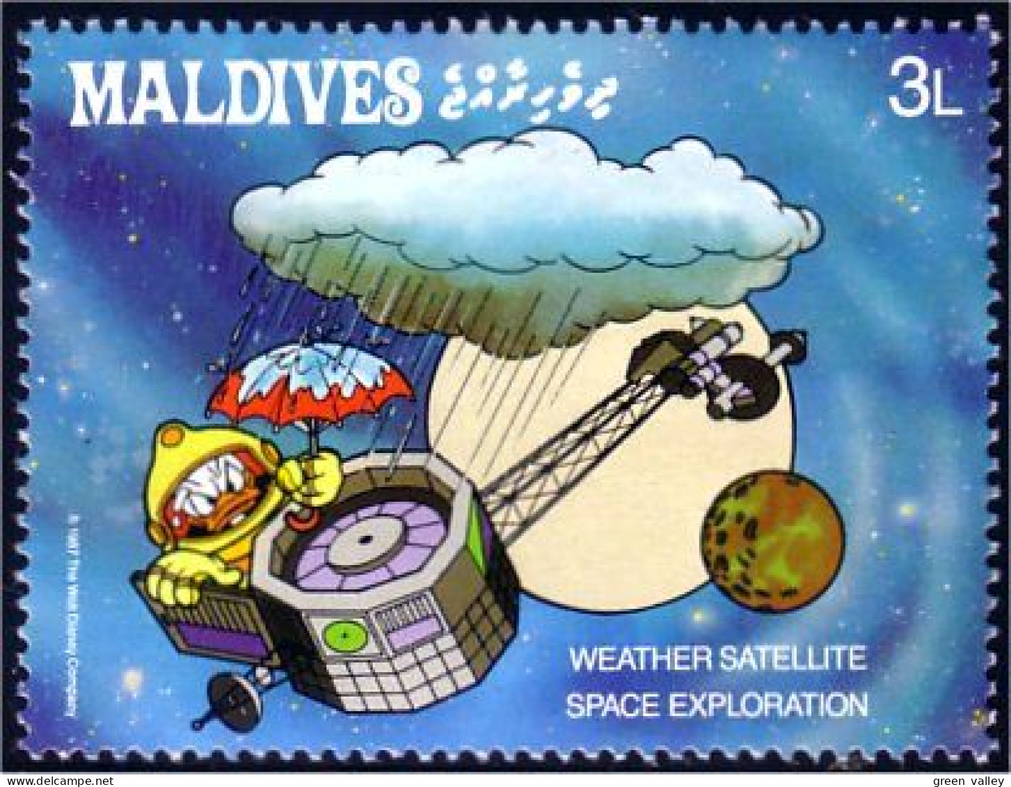 612 Iles Maldives Disney Space Weather Satellite Climate Climat MNH ** Neuf SC (MLD-72d) - Clima & Meteorología