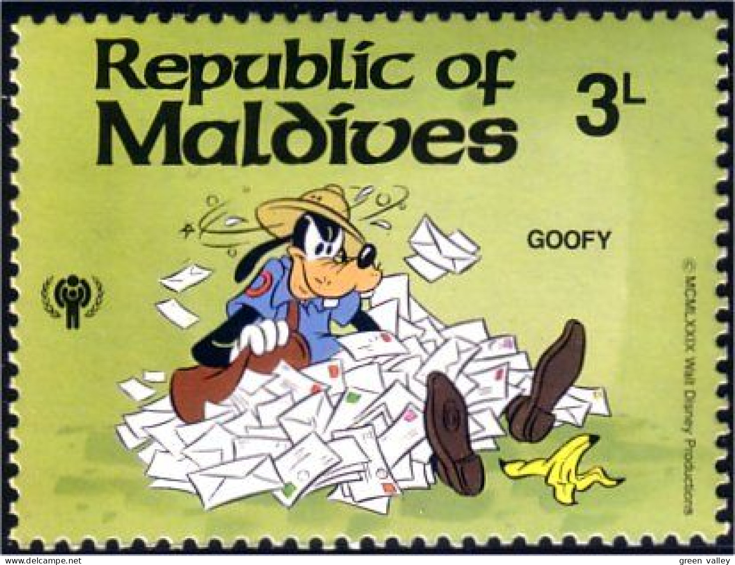 612 Disney Iles Maldives Facteur Postman Mailman Lettres Letters MNH ** Neuf SC (MLD-54b) - Disney