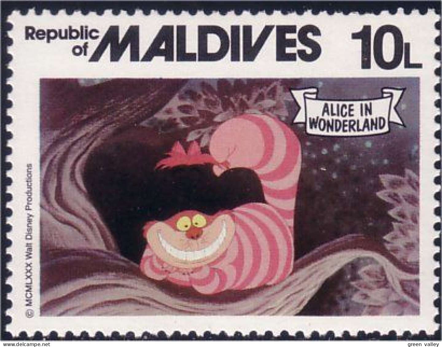 612 Iles Maldives Disney Alice Wonderland Merveilles MNH ** Neuf SC (MLD-44d) - Fairy Tales, Popular Stories & Legends